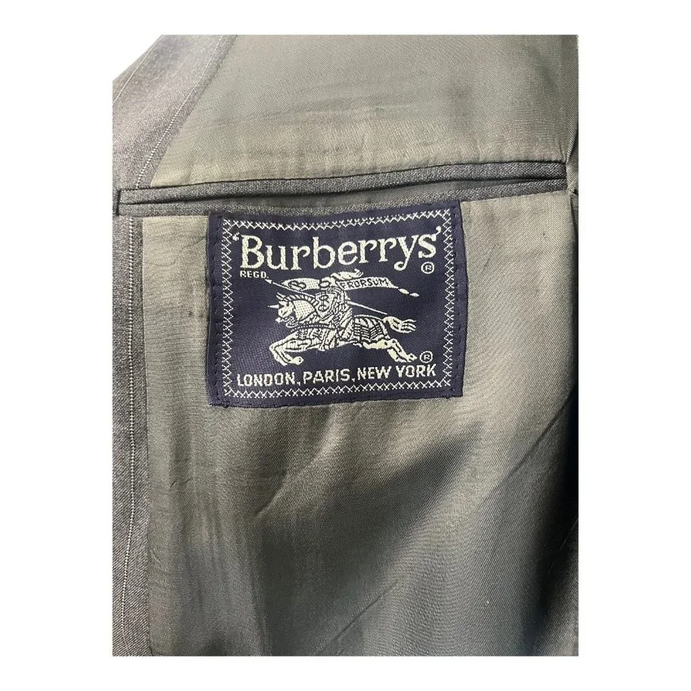 Burberry’s Vintage Wool Pinstripe Blazer Men 42” Bust Old Money Dark Academia